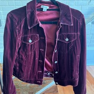 XSP Sundance Burgundy Velvet Jean Jacket